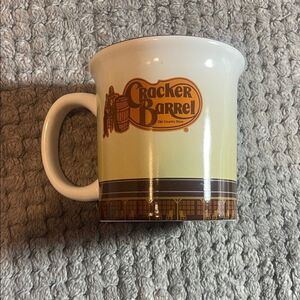 Cracker Barrel Cream and Brown Mug
